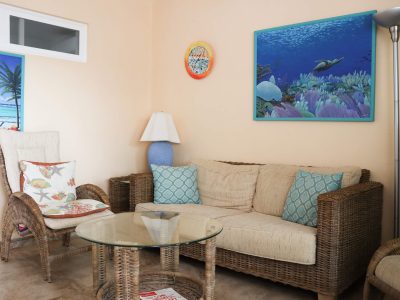 Caraibische zee-Bonaire-Belmaer Oceanfront-2-slaapkamer app-salon