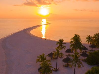 Indische Oceaan-Malediven-Kuredu-Sandbank-zonsondergang 2