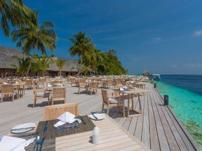 Indische Oceaan-Malediven-Vilamendhoo-Funama Restaurant Dek