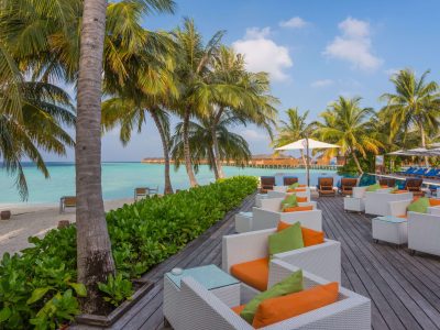 Indische Oceaan-Malediven-Vilamendhoo-Sunset Bar Deck